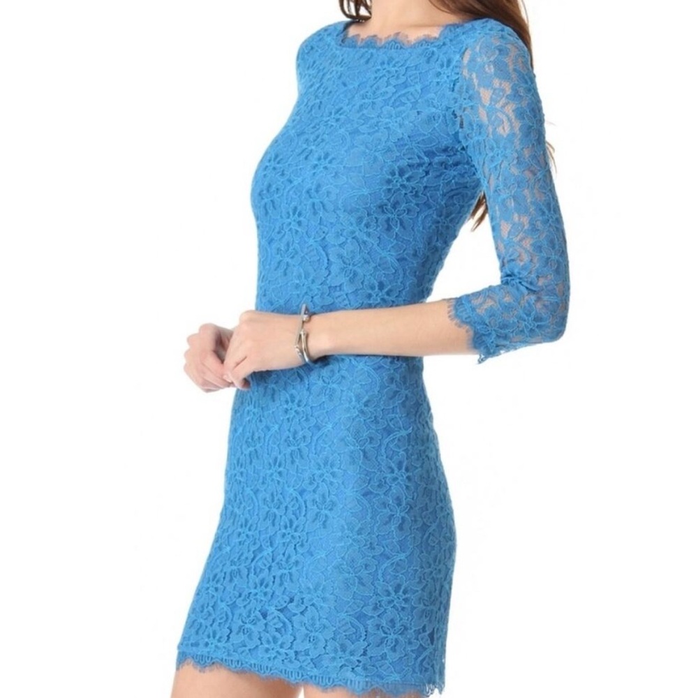 Diane Von Furstenberg Blue Lace Zarita Dress